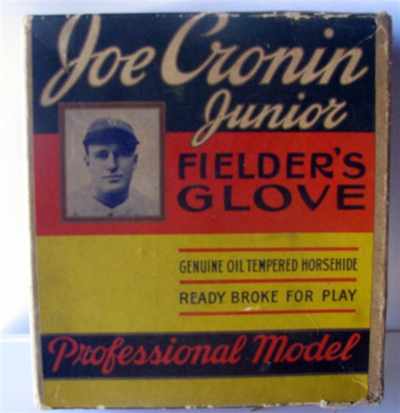 30's JOE CRONIN PICTURE GLOVE BOX