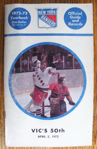 1972-73 NY RANGERS OFFICIAL MEDIA GUIDE