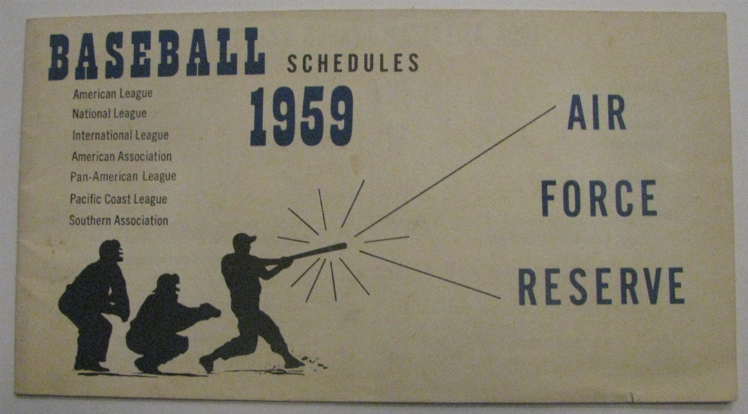 1959 BASEBALL SCHEDULE BOOKLET - INCLUDES MINOR LEAGUES