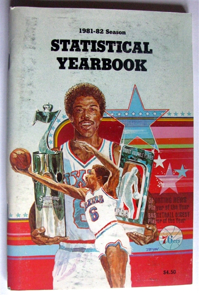 1981-82 PHILADELPHIA SEVENTY-SIXERS YEARBOOK -DR. J COVER