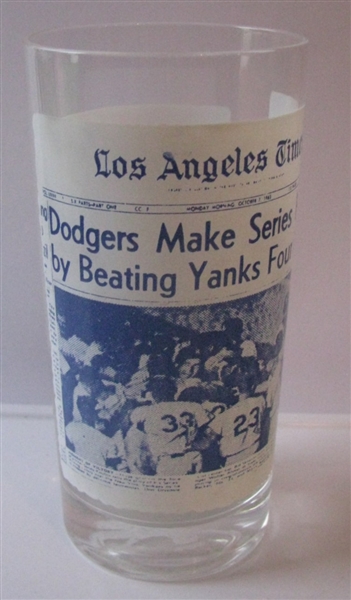 1963 LOS ANGELES DODGERS WORLD CHAMPIONS GLASS