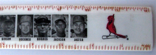 1967 ST. LOUIS CARDINALS RULER w/PLAYER PICTURES - CHAMPIONSHIP YEAR