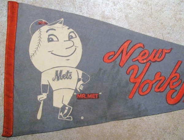 60's NEW YORK METS MR MET PENNANT