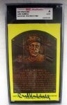CARL HUBBELL SIGNED HOF POST CARD - SGC SLABBED & AUTHENTICATED