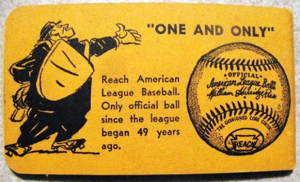 1949 AMERICAN LEAGUE POCKET SCHEDULE BOOKLET - YANKEES ISSUE