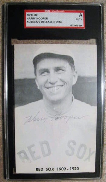 HARRY HOOPER SIGNED PHOTO CARD - SGC SLABBED & AUTHENTICATED