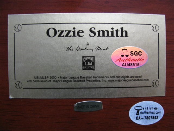 OZZIE SMITH #1 SIGNED DANBURY MINT BASEBALL STATUE w/SGC COA