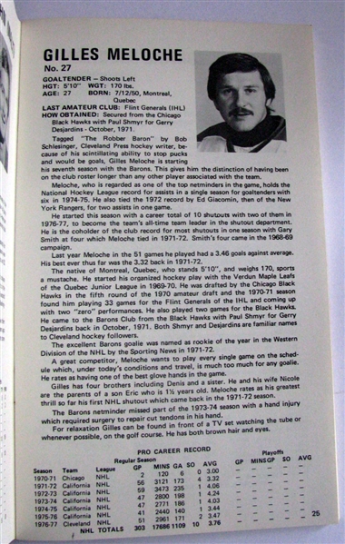 1977/78 NHL CLEVELAND BARONS MEDIA GUIDE