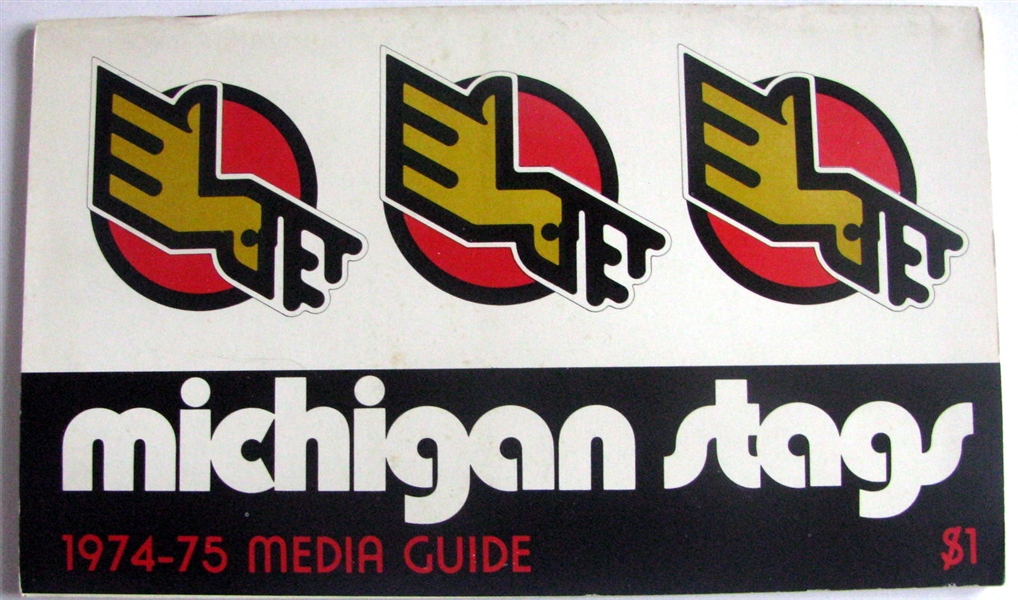 1974/75 MICHIGAN STAGS WHA MEDIA GUIDE - ONLY YEAR!