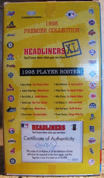 1998 CAL RIPKEN JR HEADLINERS BASEBALL FIGURE w/BOX