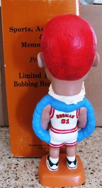 SAMS DENNIS RODMAN BASKETBALL BOBBLE HEAD ORANGE HAIR w/BOX