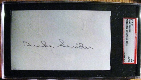 SIGNED 3X5 INDEX CARD - SGC SLABBED & AUTHENTICATED