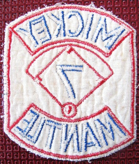 1950's MICKEY MANTLE # 7 ORIGINAL LARGE PATCH