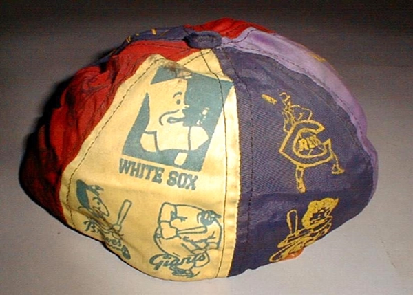 1950'S BASEBALL SOUVENIR SILK CAP W/ TEAM LOGOS YANKEES TIGERS DODGERS ETC