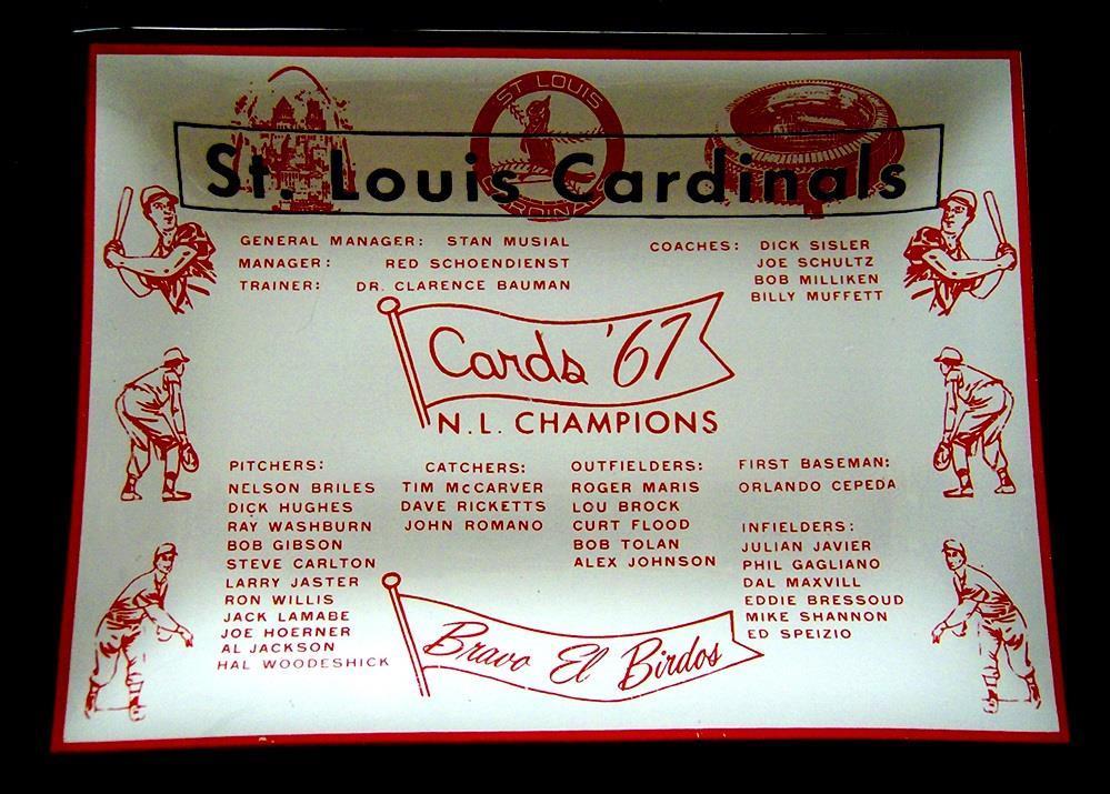 Lot Detail - 1967 ST. LOUIS CARDINALS NL CHAMPIONS ASHTRAY w/ROGER MARIS
