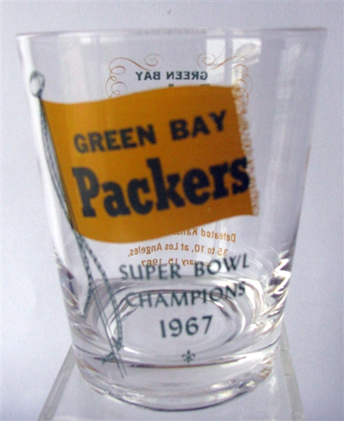 1967 GREEN BAY PACKERS SUPER BOWL I CHAMPIONS GLASS