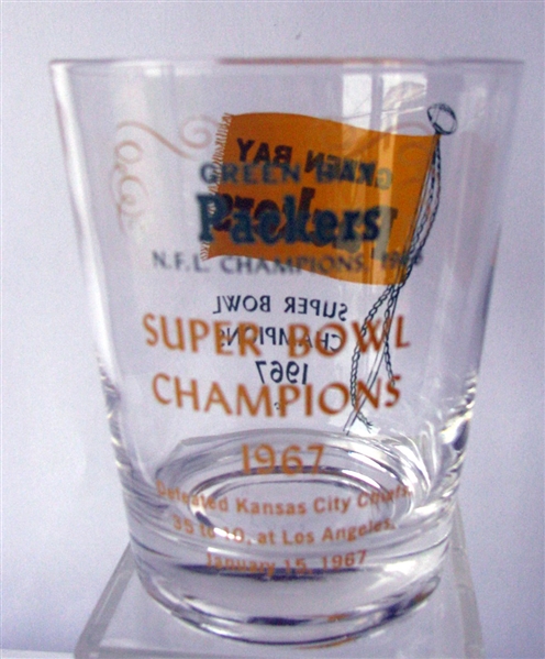 1967 GREEN BAY PACKERS SUPER BOWL I CHAMPIONS GLASS