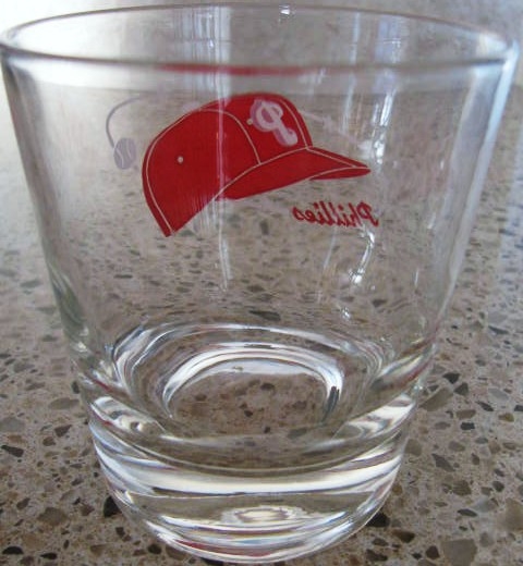 VINTAGE 50's PHILADELPHIA PHILLIES LOWBALL GLASS