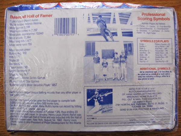 Hank Aaron 1974 Record Breaking #755 Ice Bar Pops in Original Packaging n Sealed