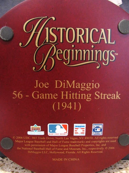 JOE DIMAGGIO 56 GM HITTING STREAK UPPER DECK - HISTORICAL BEGINNINGS STATUE