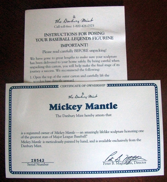 MICKEY MANTLE DANBURY MINT STATUE w/BOX