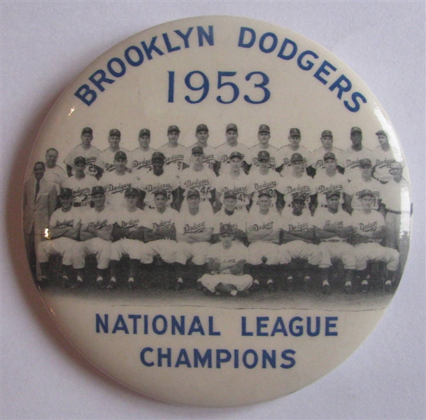 1953 BROOKLYN DODGERS NATIONAL LEAGUE CHAMPIONS TEAM PHOTO PIN