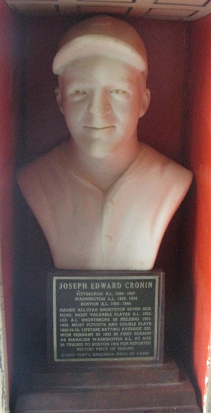 1963 JOE CRONIN HALL OF FAME BUST w/BOX - HTF 2nd SERIES