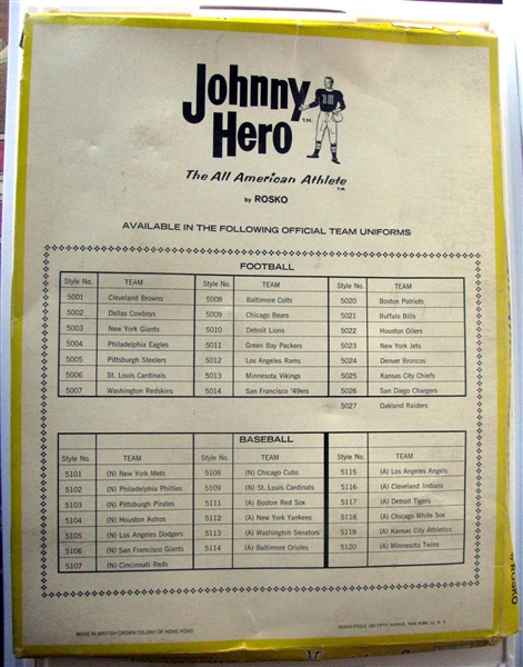 1965 NEW YORK YANKEES JOHNNY HERO OUTFIT - SEALED IN BOX