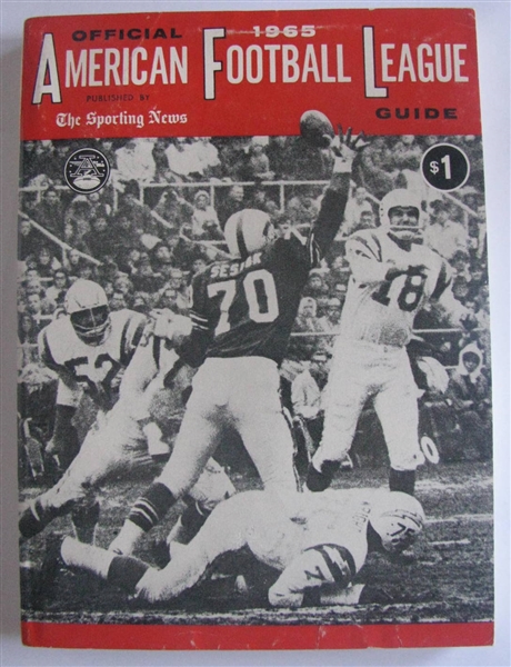 1965 AFL GUIDE w/NAMATH AS ROOKIE
