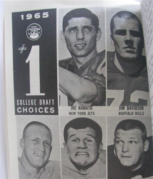 1965 AFL GUIDE w/NAMATH AS ROOKIE