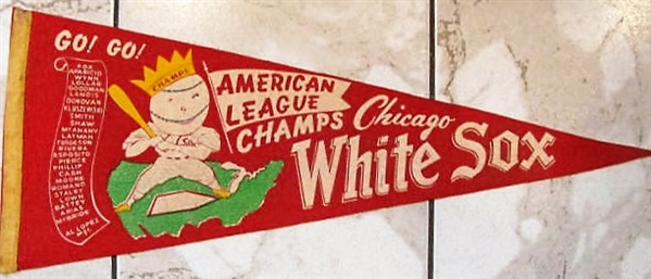 1959 CHICAGO WHITE SOX AMERICAN LEAGUE CHAMPS FULL SIZE PENNANT
