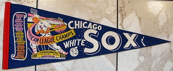 1959 CHICAGO WHITE SOX AMERICAN LEAGUE CHAMPS TEAM SCROLL FULL SIZE PENNANT