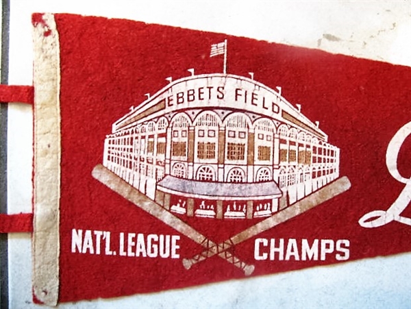 1950's BROOKLYN DODGERS NATIONAL LEAGUE CHAMPS 3/4 SIZE PENNANT
