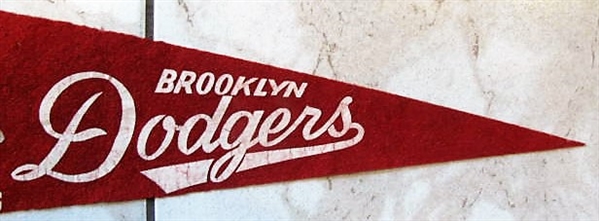 1950's BROOKLYN DODGERS NATIONAL LEAGUE CHAMPS 3/4 SIZE PENNANT