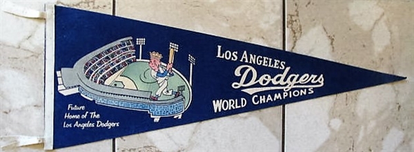 50's/60's LOS ANGELES DODGERS WORLD CHAMPIONS FULL SIZE PENNANT