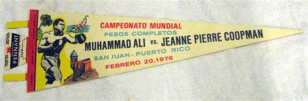 1976 MUHAMMAD ALI VS JEANNE PIERRE COOPMAN PENNANT
