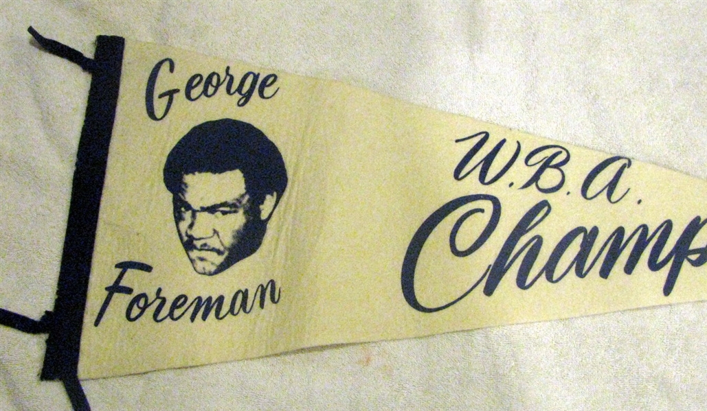 VINTAGE GEORGE FOREMAN W.B.A. CHAMP PENNANT - RARE!