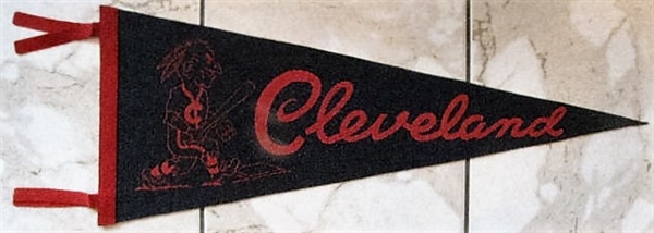 50's CLEVELAND INDIANS FULL SIZE PENNANT