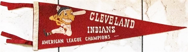 1954 CLEVELAND INDIANS AMERICAN LEAGUE CHAMPIONS 3/4 SIZE PENNANT