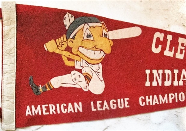 1954 CLEVELAND INDIANS AMERICAN LEAGUE CHAMPIONS 3/4 SIZE PENNANT