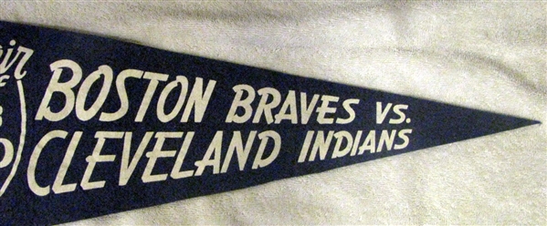 1948 WORLD SERIES PENNANT - BRAVES VS INDIANS