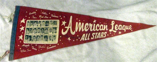 1965 AL- STAR GAME PENNANT w/MANTLE