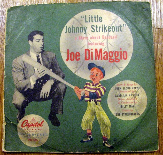 VINTAGE 40's/50's JOE DIMAGGIO RECORD ALBUM- LITTLE JOHNNY STRIKEOUT
