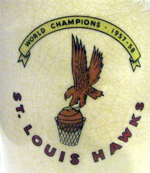 RARE 1957-58 ST. LOUIS HAWKS WORLD CHAMPIONS MUG
