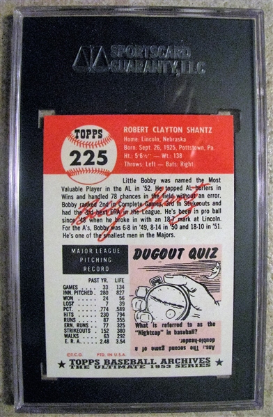 BOBBY SHANTZ SIGNED 1991 TOPPS ARCHIVES BASEBALL CARD - SGC SLABBED & AUTHENTICATED