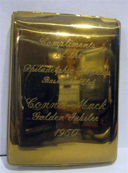 1950 PHILADELPHIA ATHLETICS CONNIE MACK GOLDEN JUBILEE CIGARETTE CASE