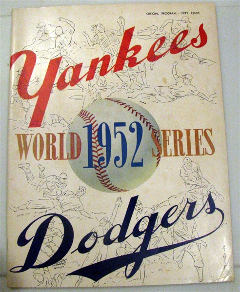 1952 WORLD SERIES PROGRAM - YANKEES VS DODGERS