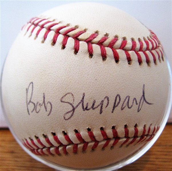 BOB SHEPPARD SIGNED BASEBALL w/JSA LOA