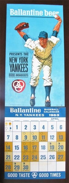 1963 NEW YORK YANKEES BALLANTINE BEER CALENDAR