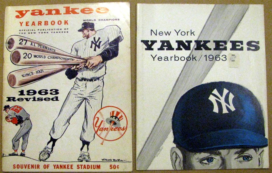 1963 NEW YORK YANKEES YEARBOOKS - 2 - OFFICIAL & JAY ISSUE